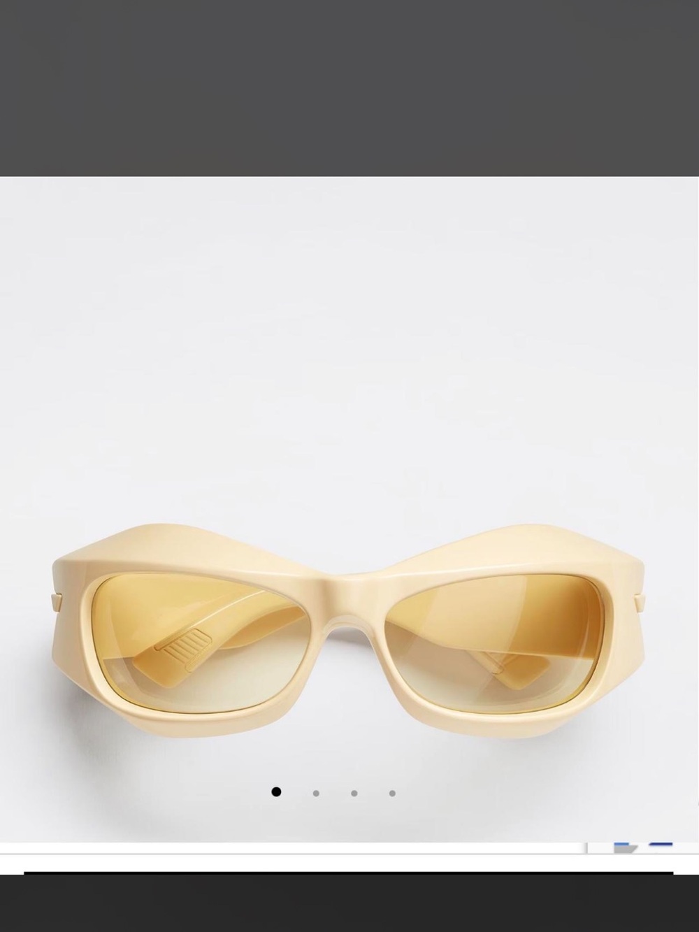 Bottega Veneta Cream Cat-Eye Sunglasses with Yellow-Tinted Lenses
